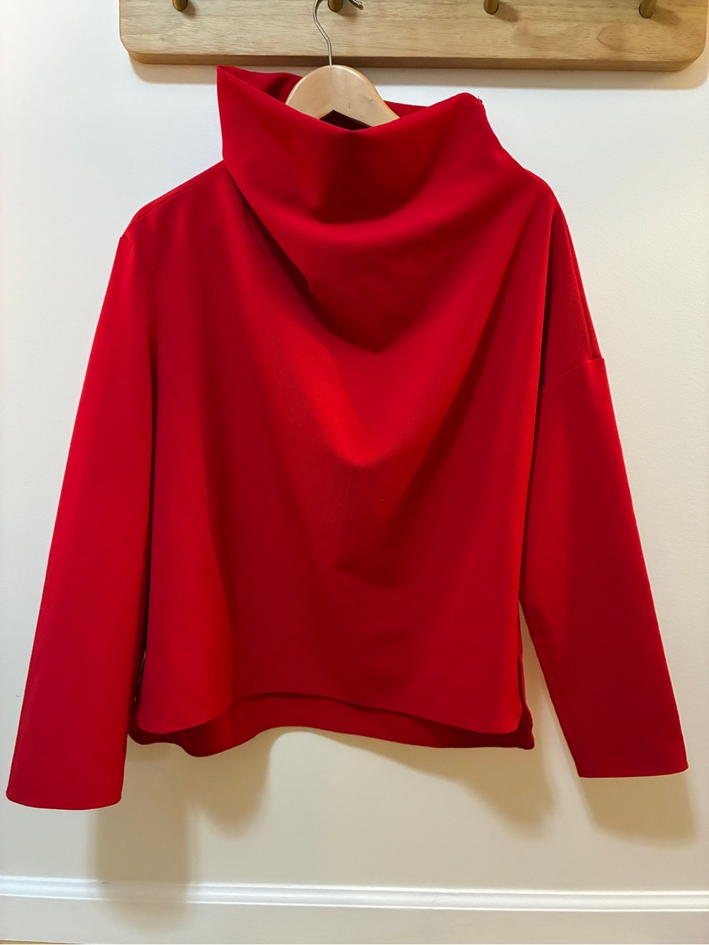 Zara Red Asymmetrical Neck Top